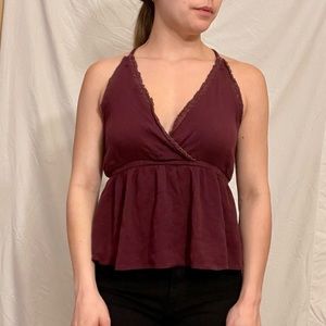 Maroon blouse tank top